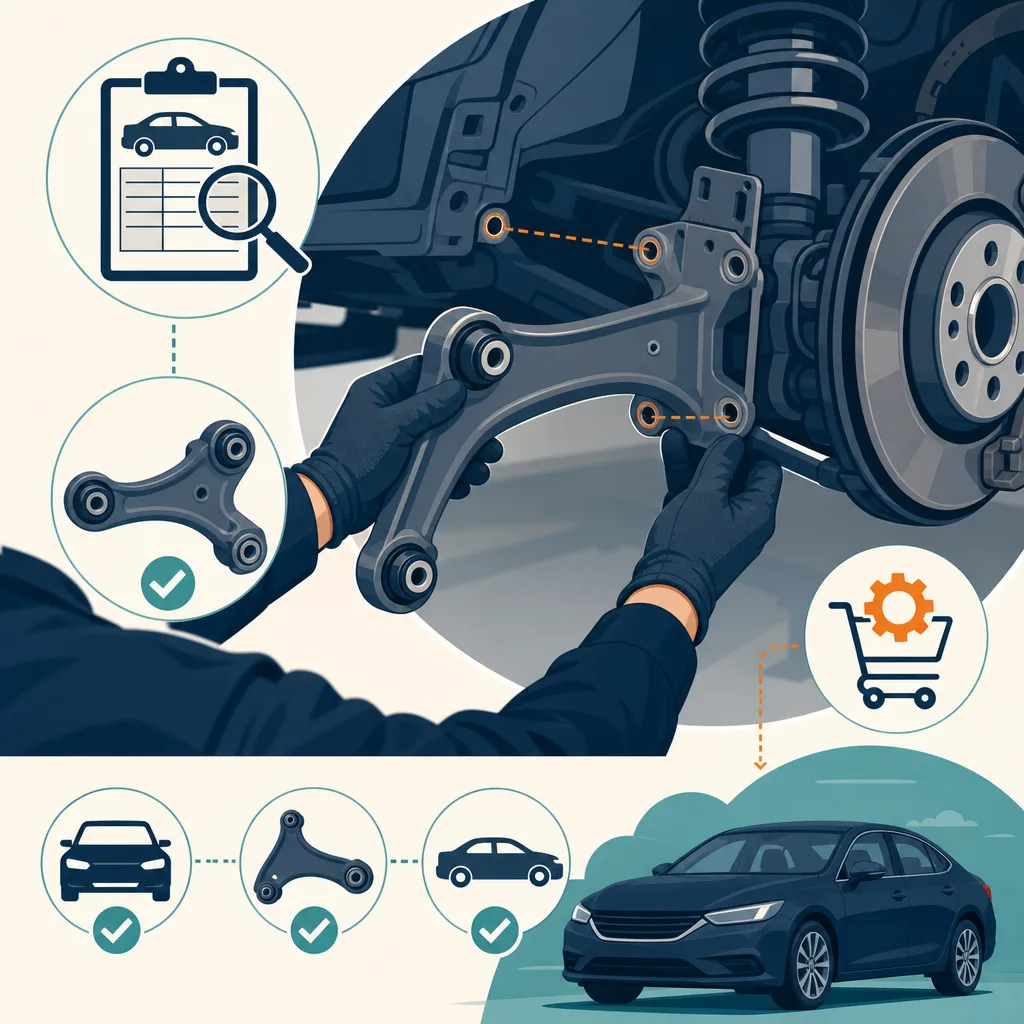 Mecánico comparando el número de una pieza de coche usada con los datos del vehículo antes de la compra